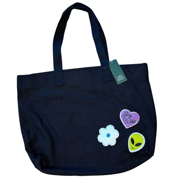 Wild Fable Tote Bag Patches Alien Flower Preppy Bag NWT - Picture 1 of 4